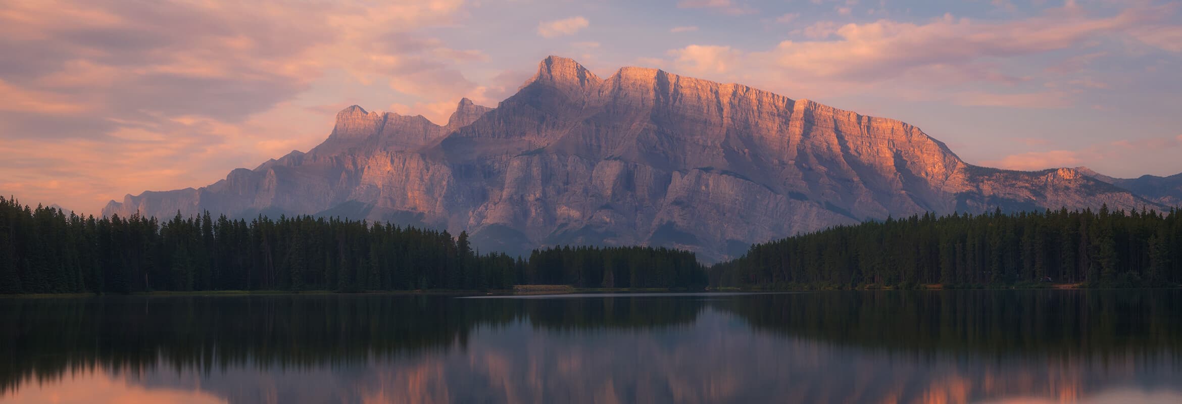 Image - Mountain reflection in Two Jack Lake and Mount Rundle, Banff National Park